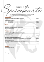 Speisekarte (À la Carte)