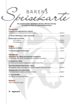 Speisekarte (À la Carte)
